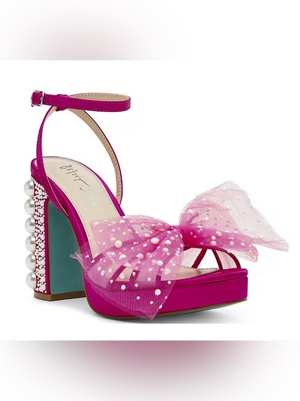Betsey Johnson Lulu Fuchsia Ankle Strap Platform Sandals New